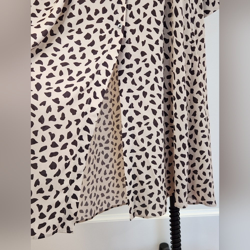 NWT || THAKOON || Collective leopard print, button down, tan/brown spots, size 4 - Picture 5 of 13